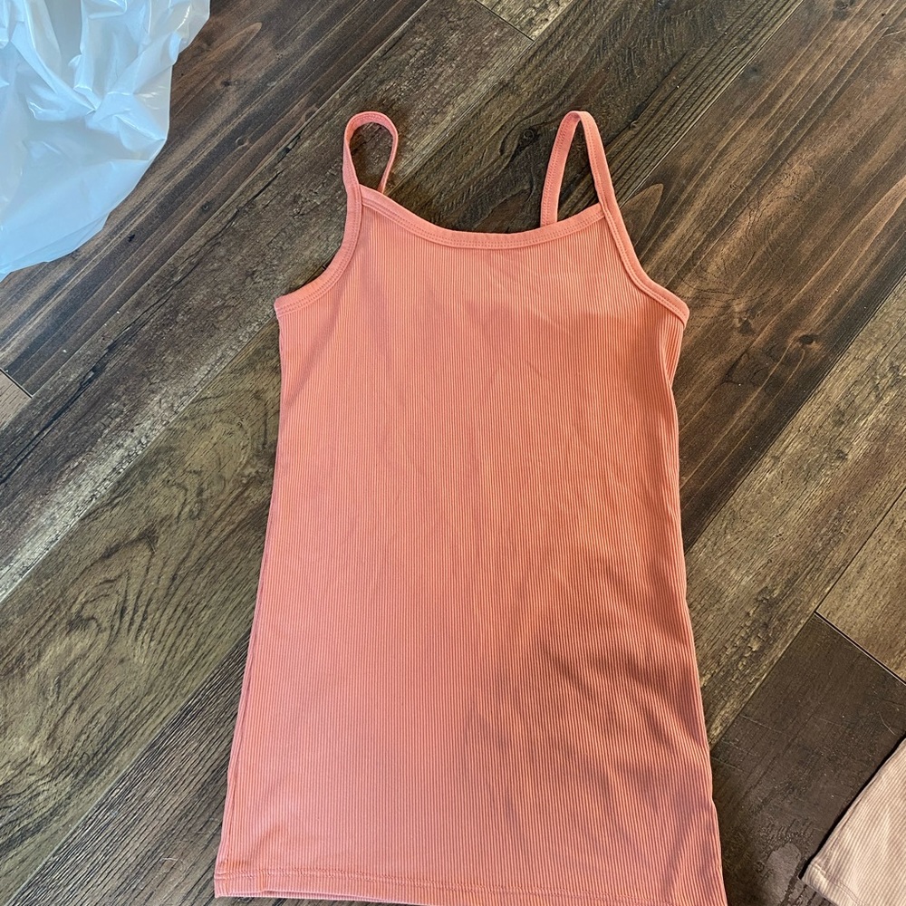 orange plain tank top